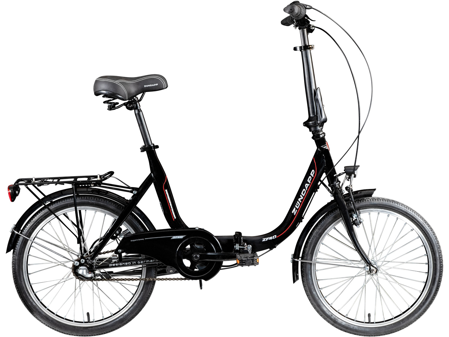 Zündapp Rower składany »ZF40«, 20 cali (Czarny, 20 cali)