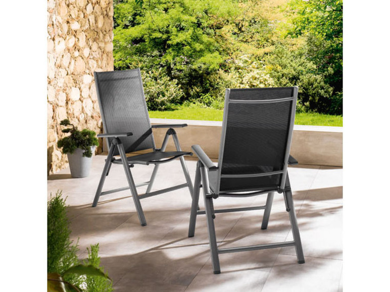 Pełny ekran: LIVARNO home Zestaw składanych krzeseł aluminiowych Houston, 2 sztuki - zdjęcie 2