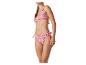 Damskie bikini trójkątne z różowo-fioletowym wzorem zygzakowatym.
