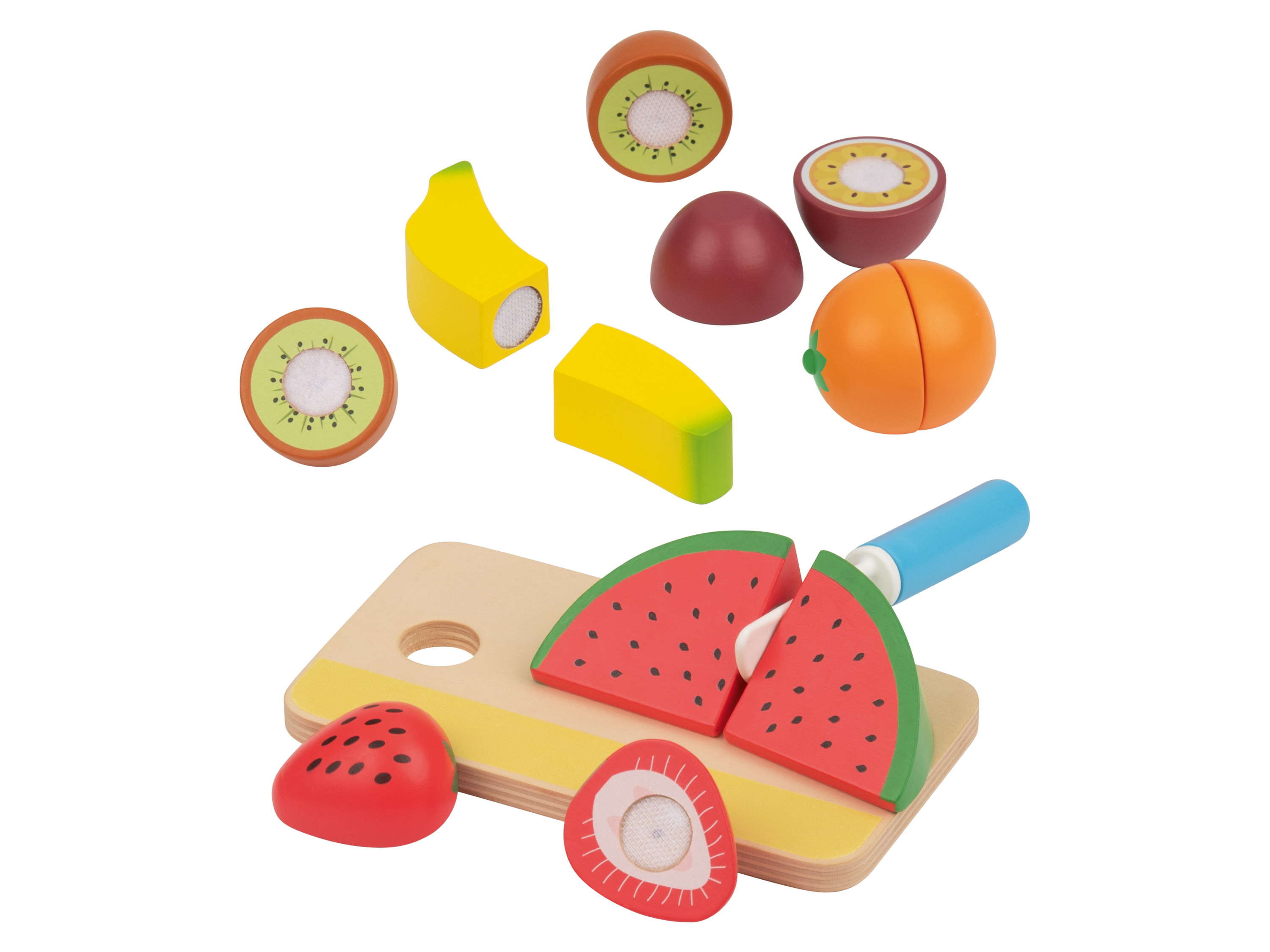 lupilu® Zestaw drewnianych produktów spożywczych do zabawy (Owoce)