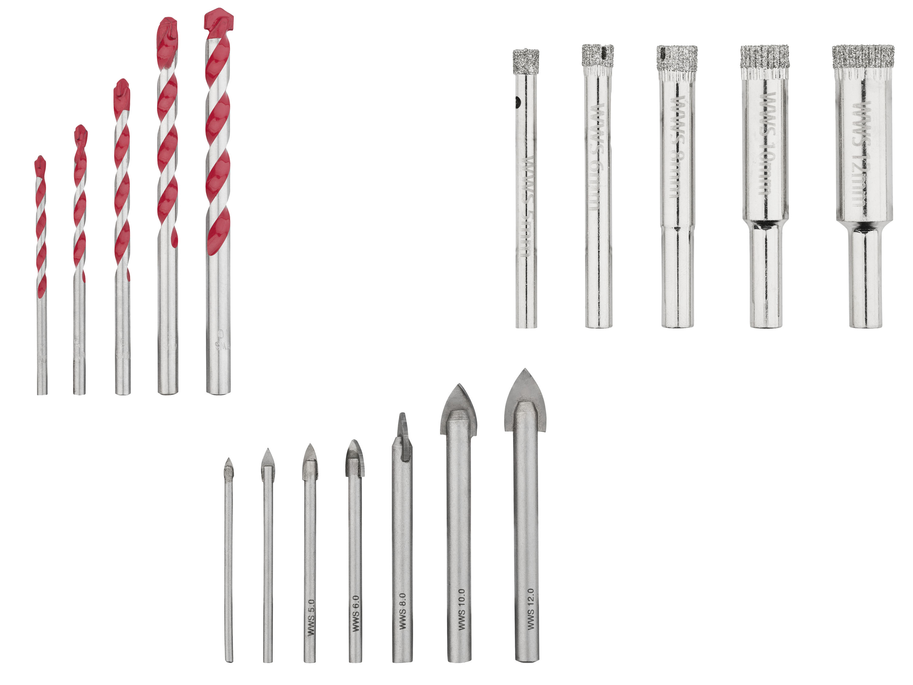 PARKSIDE® Zestaw wierteł do płytek, gresu, szkła, 5 lub 7 elementów