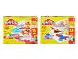 Dwa zestawy Play-Doh: weterynaryjny zestaw z figurkami zwierząt i zestaw do budowania z narzędziami.