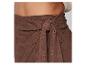 Brązowa spódniczka wiązana, styl boho, ażurowy materiał.
