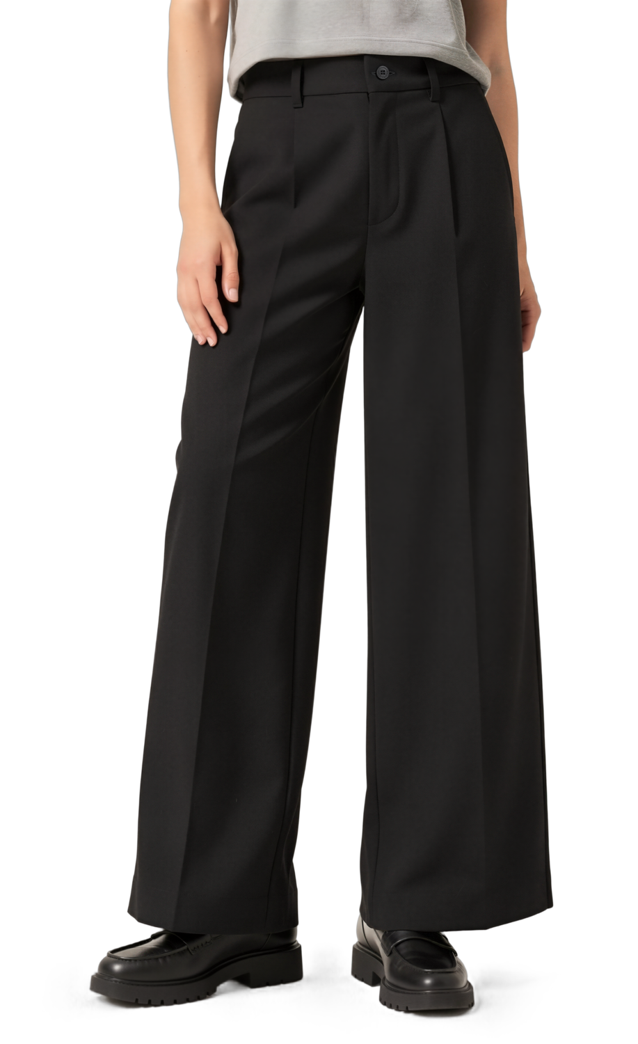 ESMARA® Spodnie damskie Wide Leg (Czarny, S (36-38))