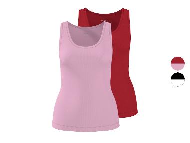 ESMARA® Topy prążkowane damskie, 2 sztuki