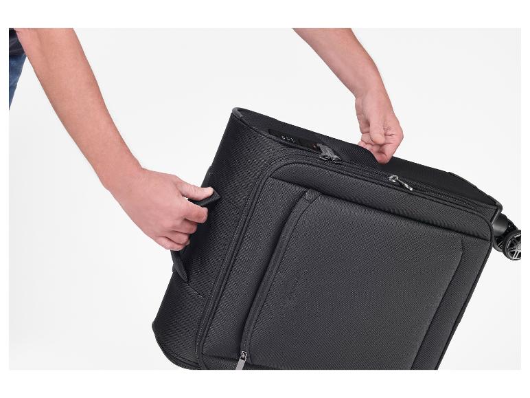 Miękka walizka kabinowa na kółkach, 35 l /40 l, czarna
