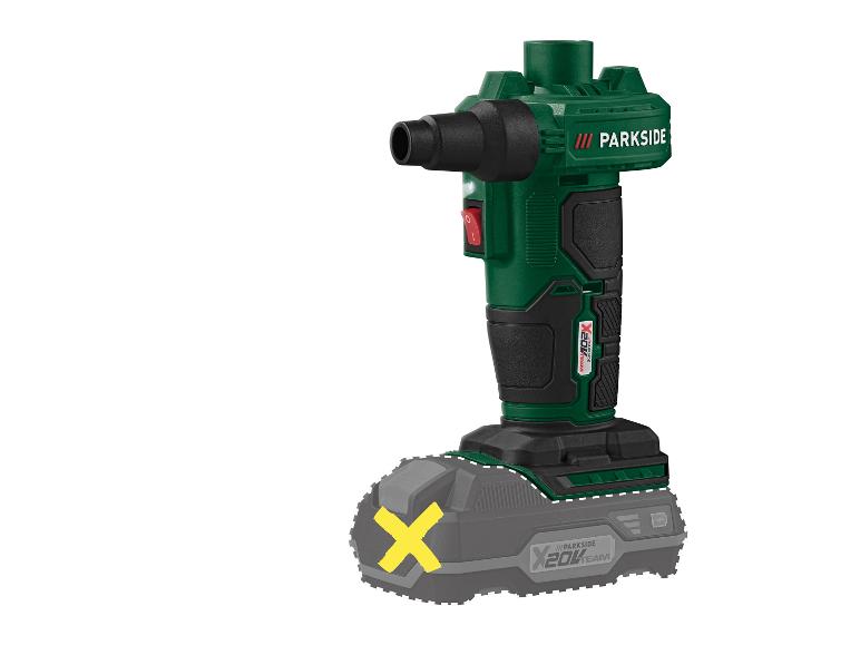 Zielony kompresor powietrza Parkside X20V Team z akumulatorem.