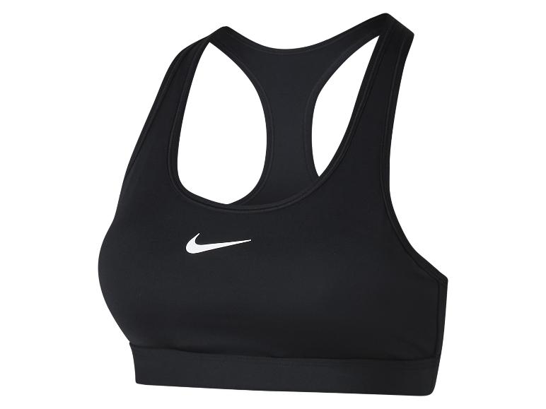 Czarny sportowy biustonosz Nike.