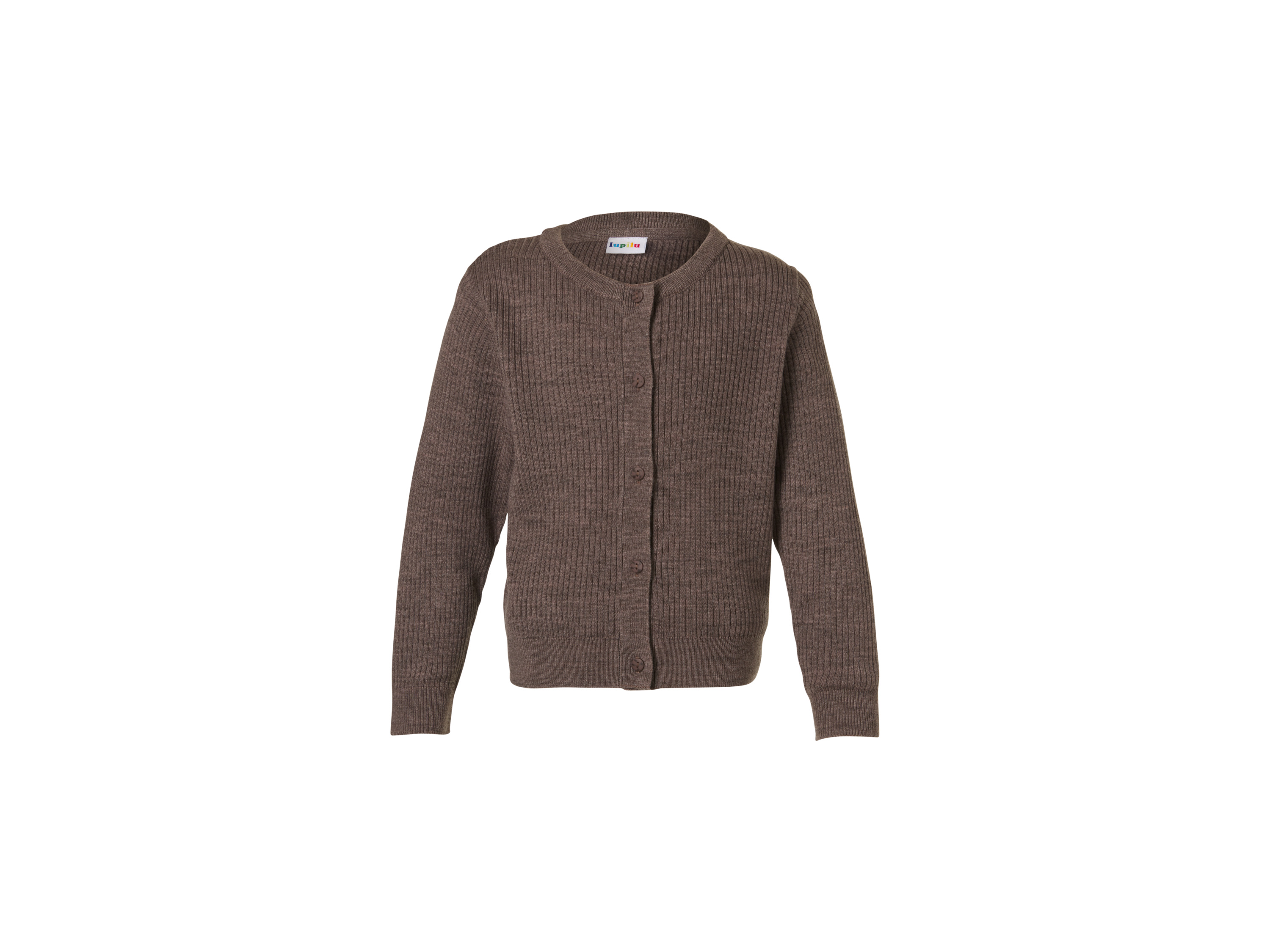 LUPILU® Kardigan dziecięcy z wełny merynosów (Khaki, 122/128)