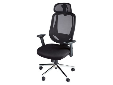 LIVARNO home Krzesło obrotowe, z regulowanym zagłówkiem, czarne