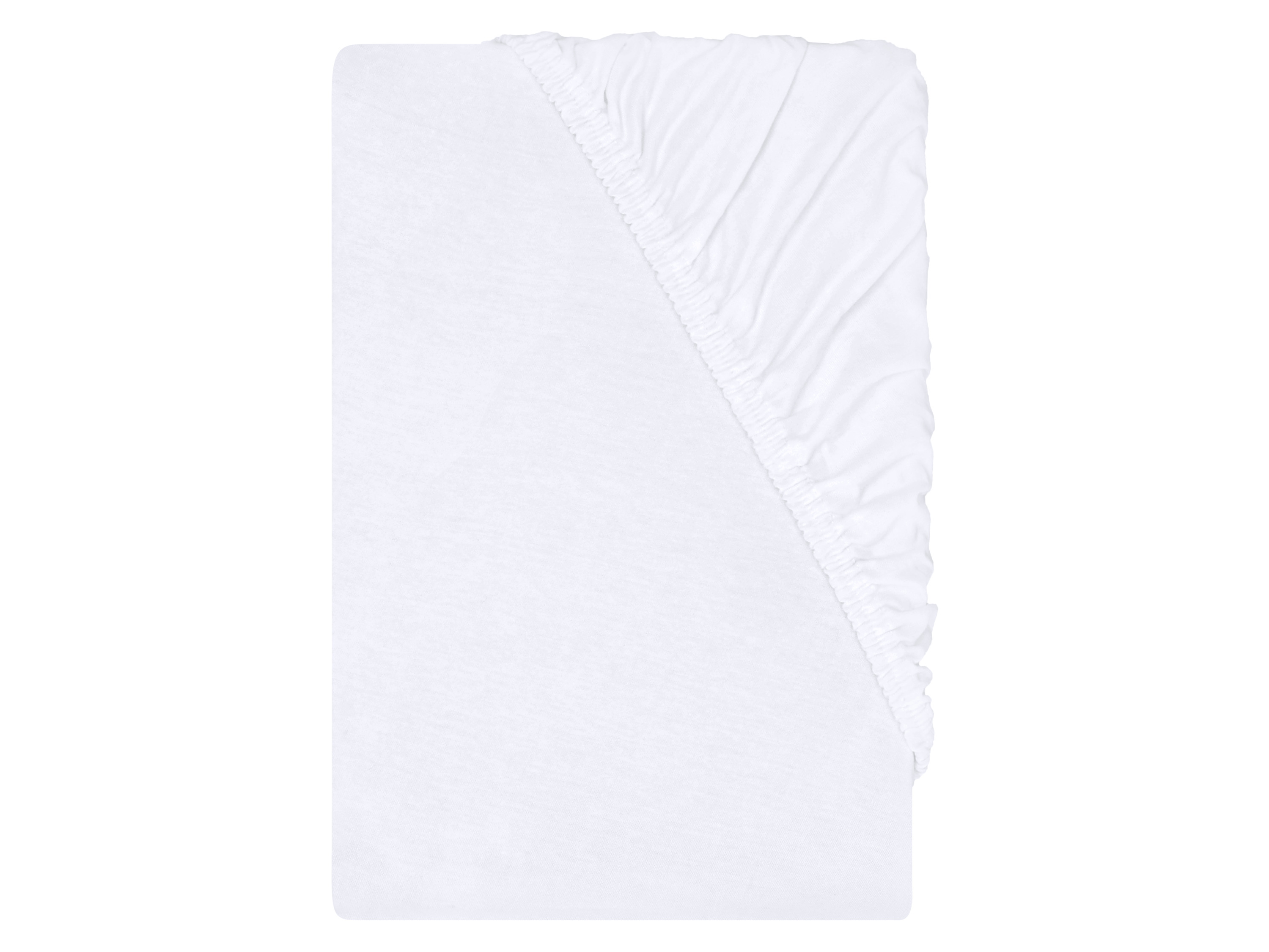 LIVARNO® Prześcieradło dżersejowe z gumką, 90-100 x 200 cm (Biały)