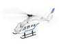Biały plastikowy helikopter z oznaczeniem policji.