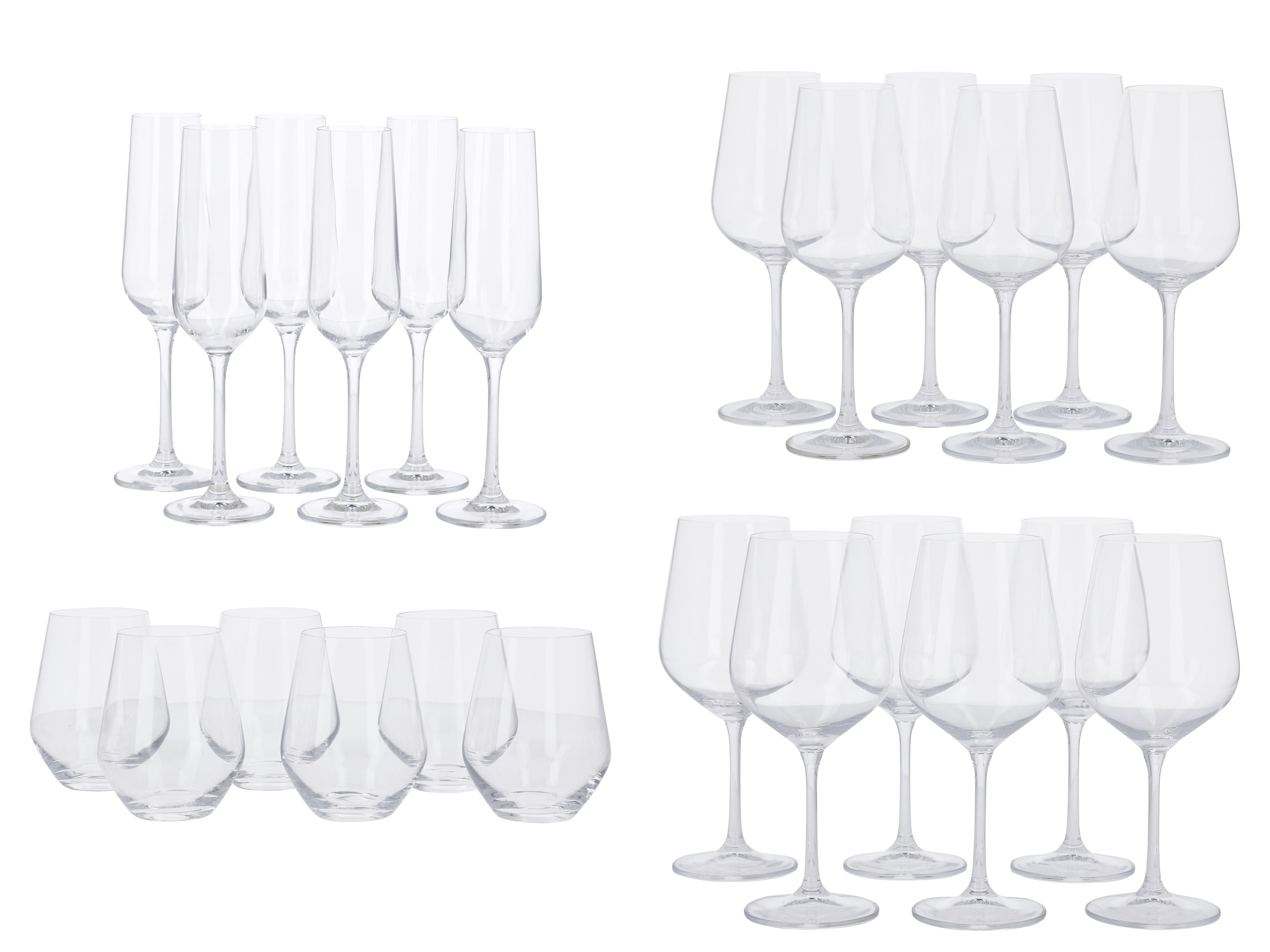 SILVERCREST® Zestaw 6 szklanek do wody lub 6 kieliszków do szampana lub do białego wina lub do czerwonego wina