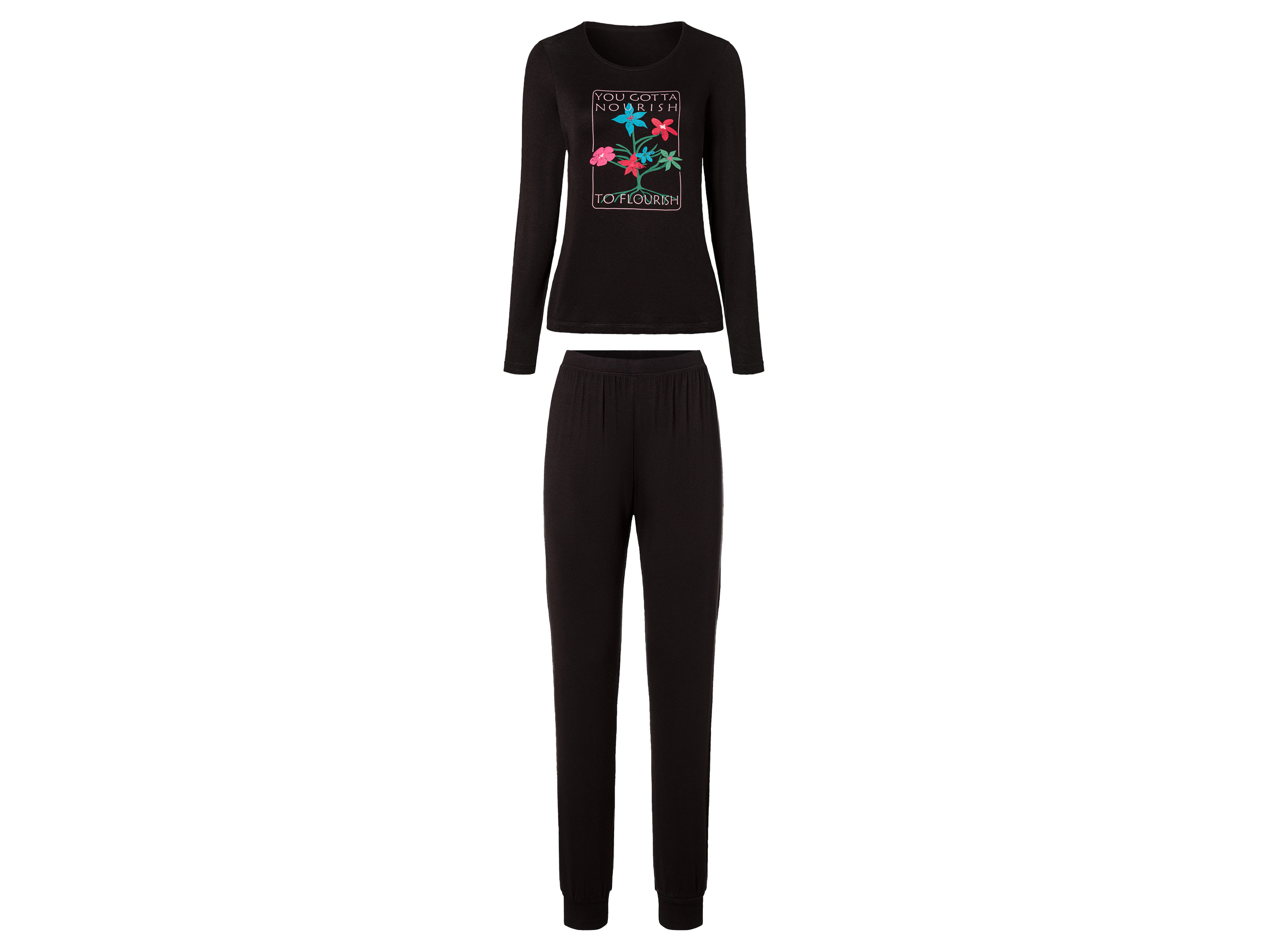 Zdjęcia - Pozostałe tekstylia Esmara ® Piżama damska z wiskozą  (XS (32/34), Czarny) (koszulka + spodnie)