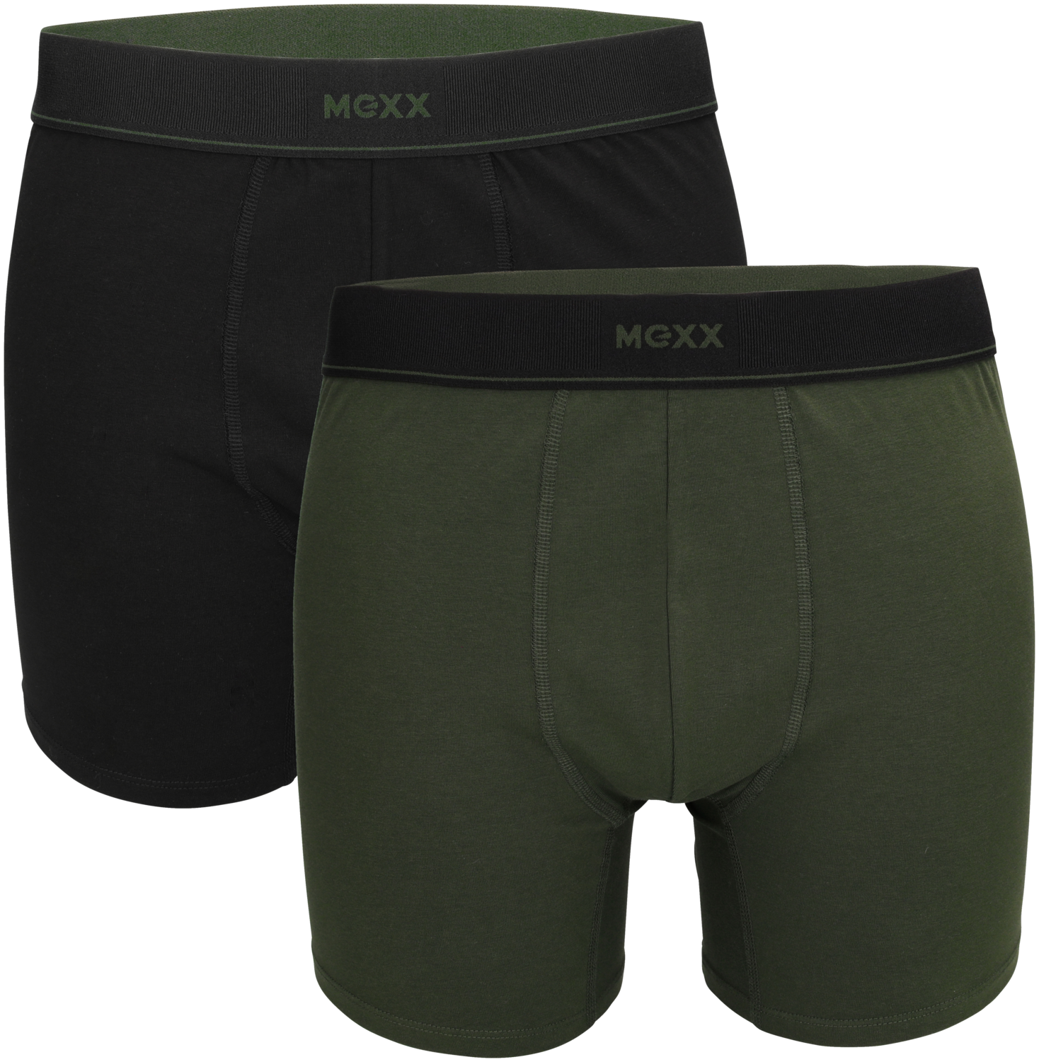 MEXX Bokserki męskie, 2 pary (Czarny/ zielony, L)
