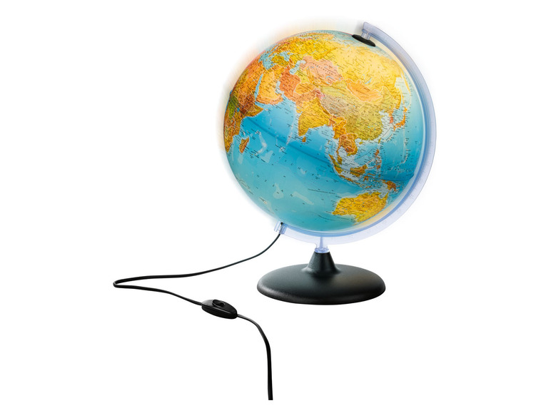 Pełny ekran: LIVARNO home Podświetlany globus z mapami fizyczną i polityczną, Ø 30 cm - zdjęcie 2