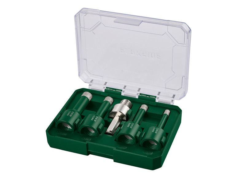 Zestaw 5 diamentowych wierteł w zielonym pudełku