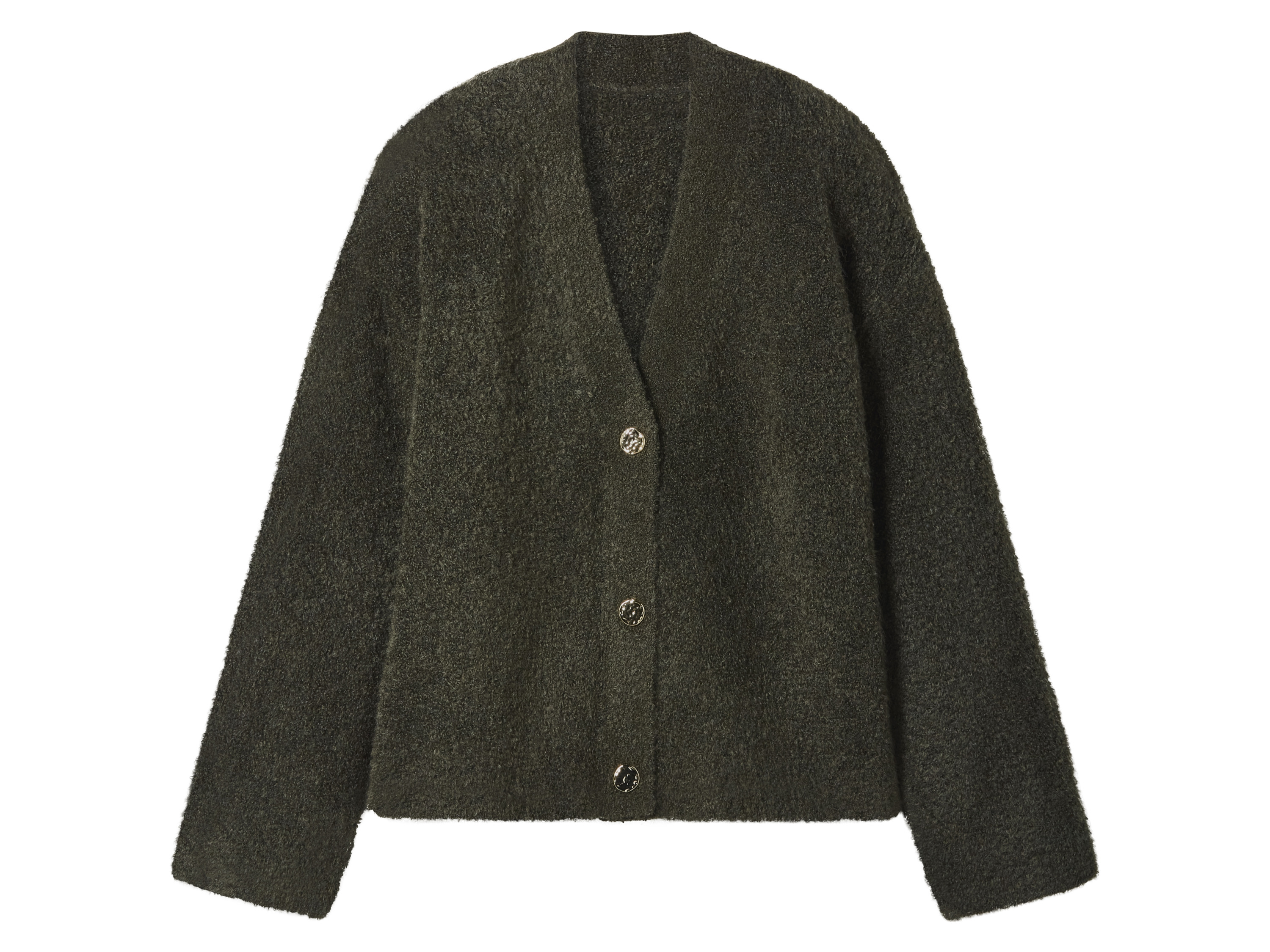 esmara® Kardigan damski bouclé (Oliwkowy, L (44-46))