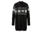 Czarny sweter z białym wzorem Fair Isle w płatki śniegu