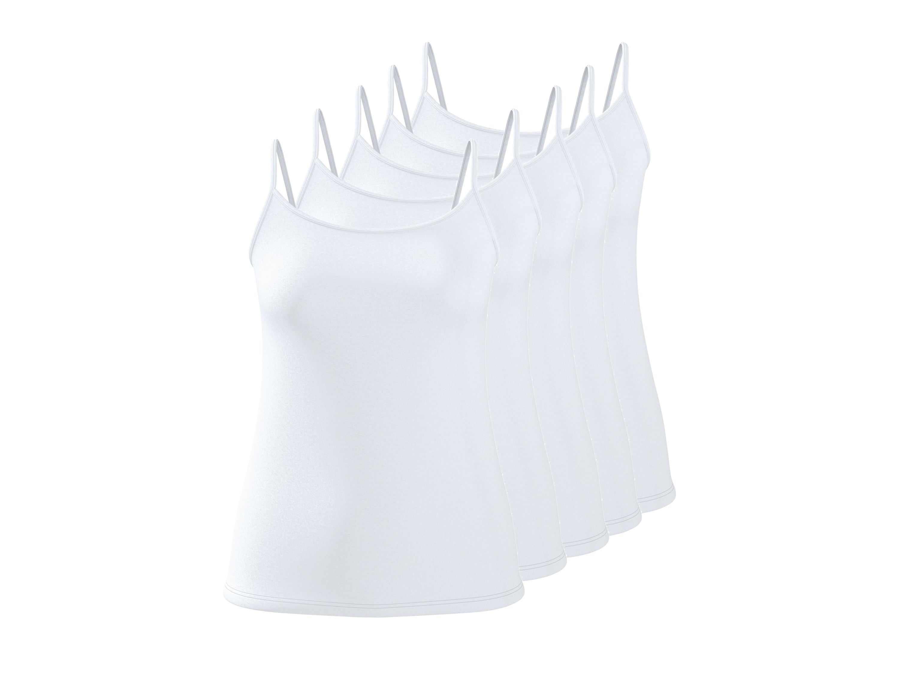 esmara® Koszulki na ramiączkach spaghetti damskie, 5 sztuk 