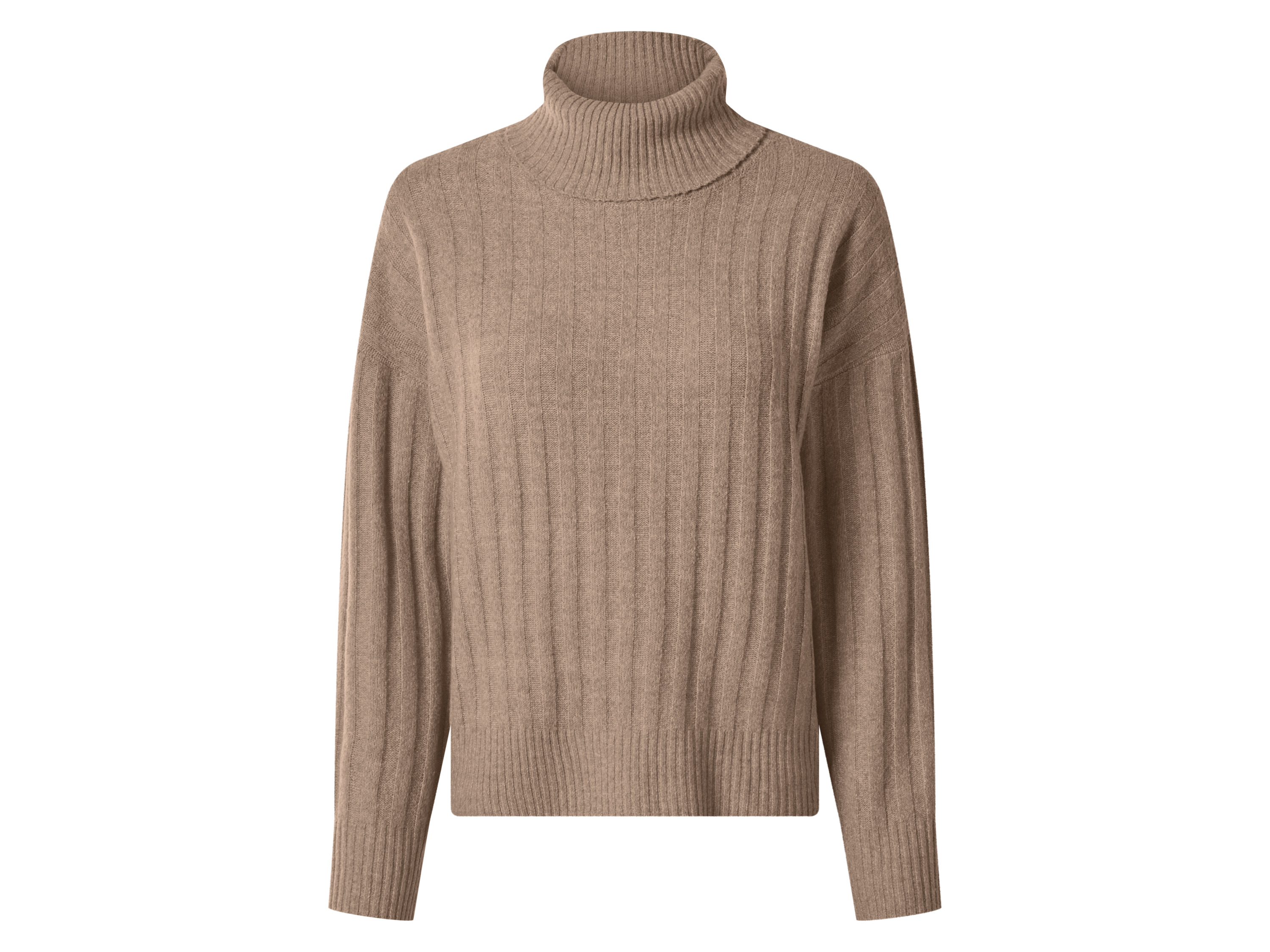 ESMARA® Sweter damski z golfem (Beżowy, L(44/46))