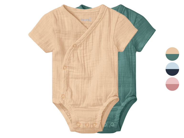 Pełny ekran: lupilu® Body niemowlęce kopertowe z bawełny organicznej, 2 sztuki - zdjęcie 2