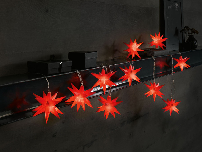 Pełny ekran: LIVARNO home Girlanda świetlna Gwiazdy 3D, 10 LED - zdjęcie 2