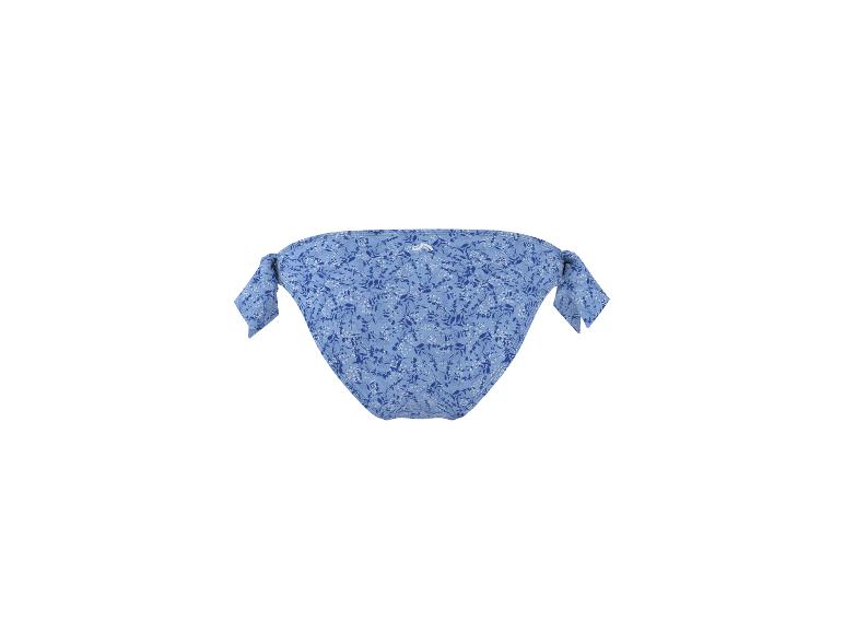 Niebieski dół od bikini w kwiaty z wiązaniami po bokach