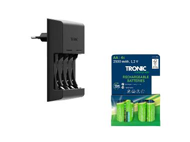 TRONIC® Zestaw Ładowarka akumulatorowa z 4 akumulatorkami AA