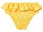 Żółty dół od bikini z falbankami i teksturowanej tkaniny.