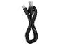 Czarny kabel ładujący USB-C z wtyczką USB-A, zwinięty w kształt ósemki.