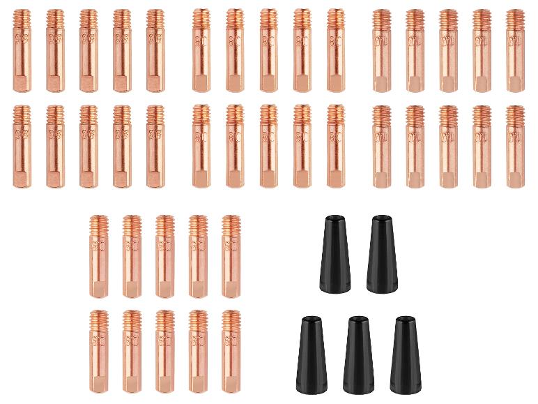 Elektrody, dysze i końcówki do spawania.