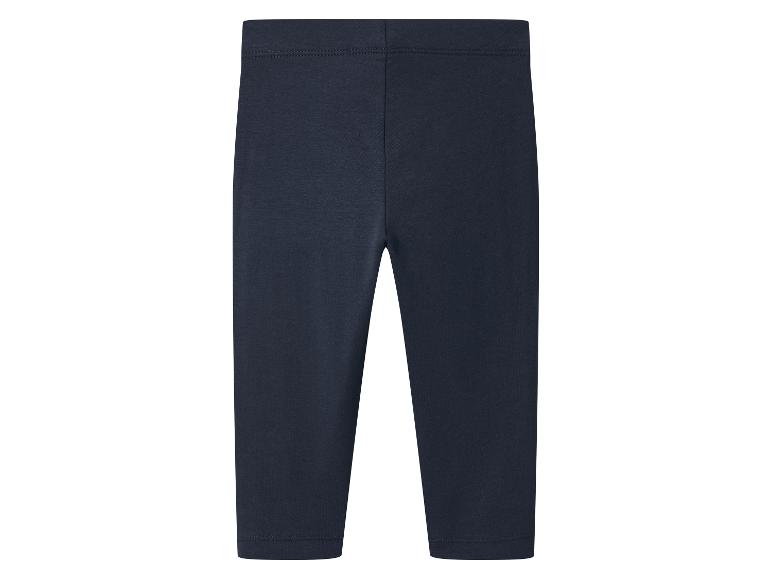 Ciemnoniebieskie legginsy dziecięce z elastyczną talią.