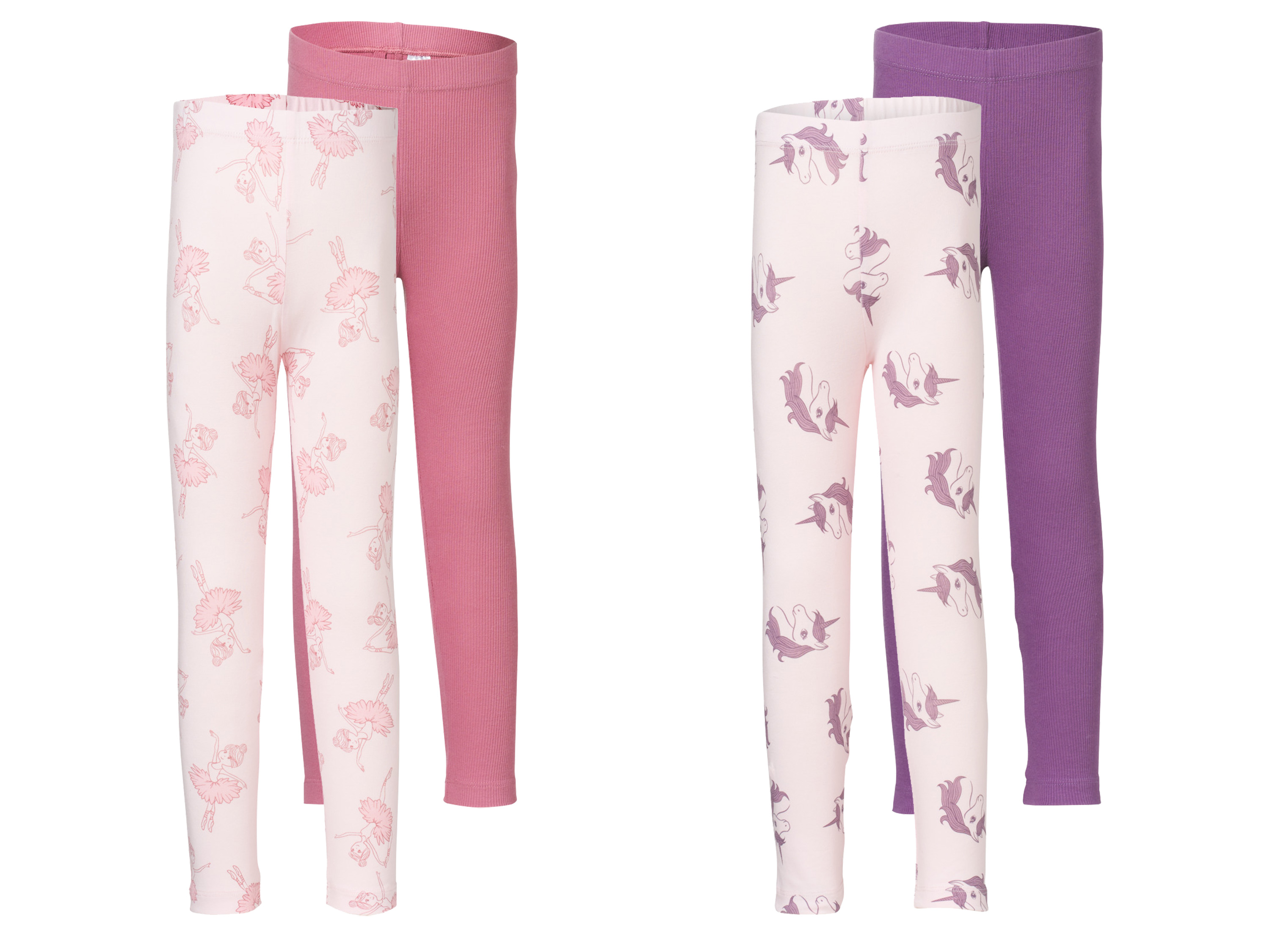 LUPILU® Legginsy dziecięce z bawełną, 2 pary
