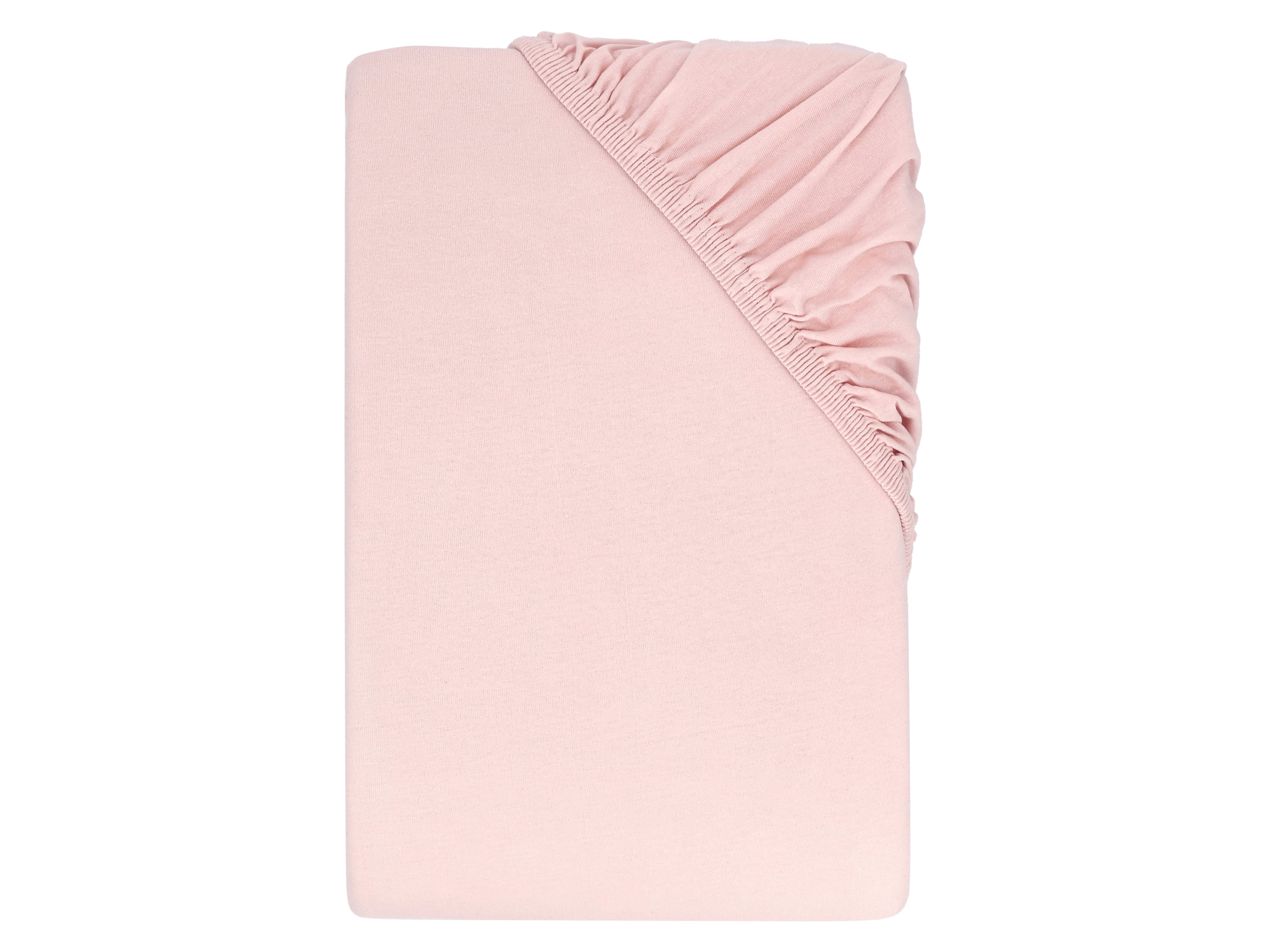 LUPILU® Prześcieradło z dżerseju z gumką, 90-100 x 200 cm (Różowy)