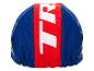 Czapka kolarska, niebiesko-czerwona z logo TR.