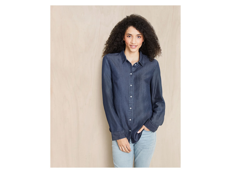 Pełny ekran: esmara® Bluzka koszulowa damska z lyocellu, 1 sztuka - zdjęcie 9