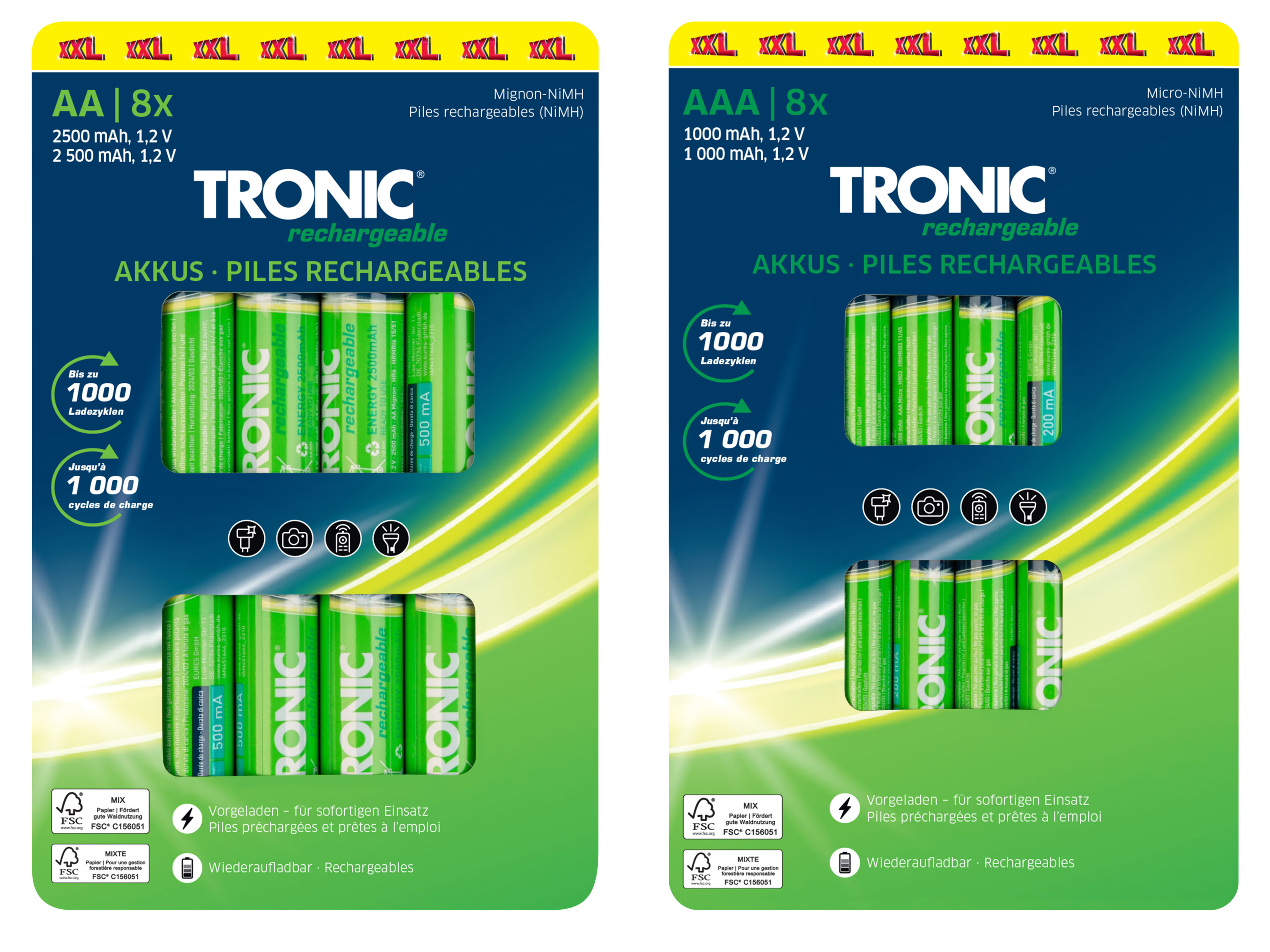 TRONIC® Zestaw 8 akumulatorków