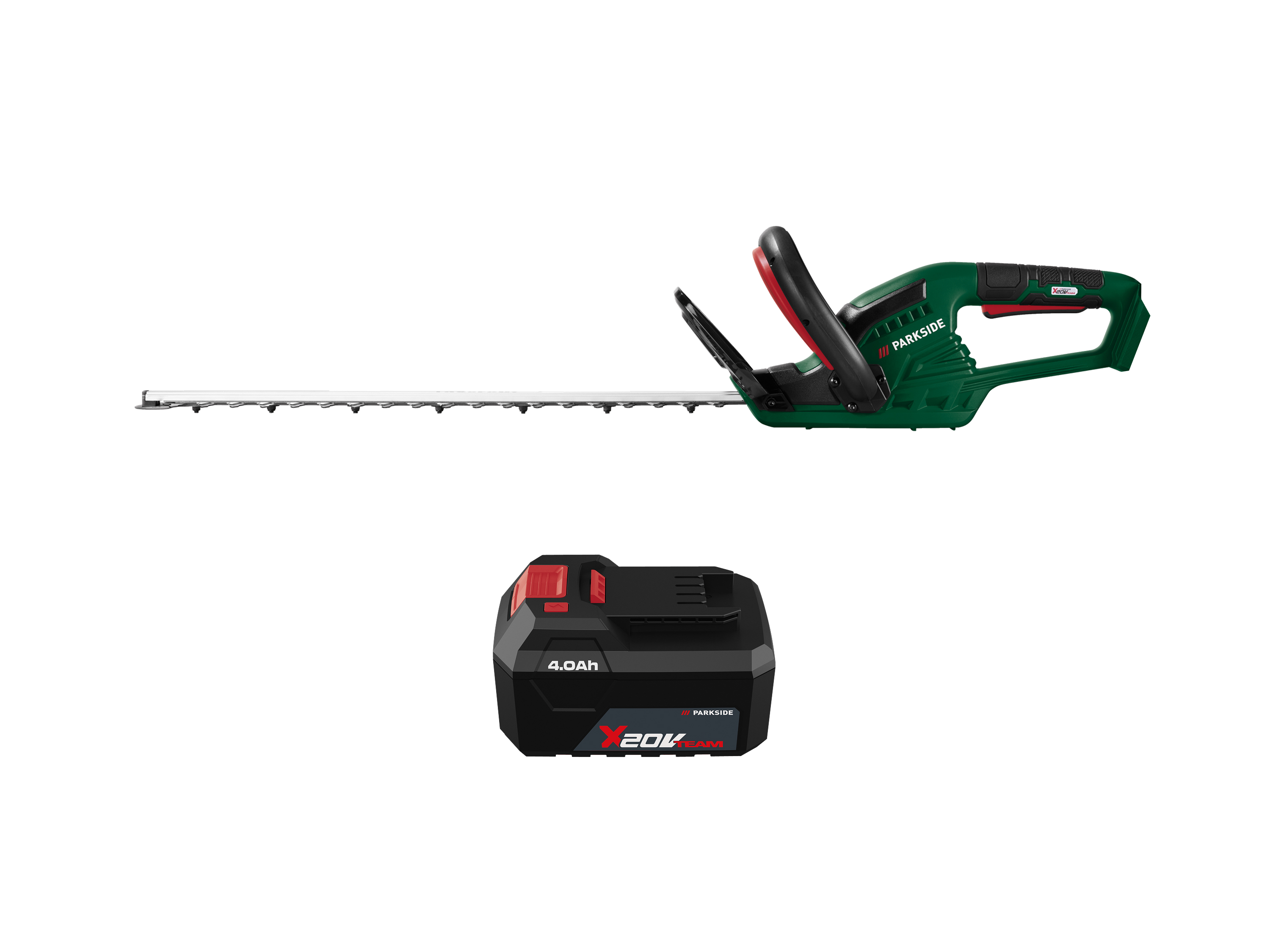 PARKSIDE® Zestaw 20 V: Akumulatorowe nożyce do żywopłotu z akumulatorem 4 Ah