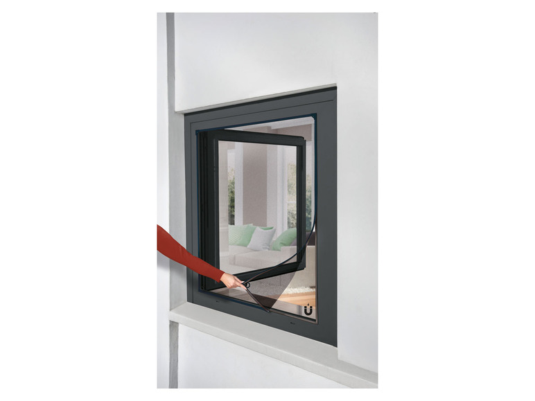 Pełny ekran: LIVARNO home Magnetyczna moskitiera na okno, 110 x 130 cm - zdjęcie 2