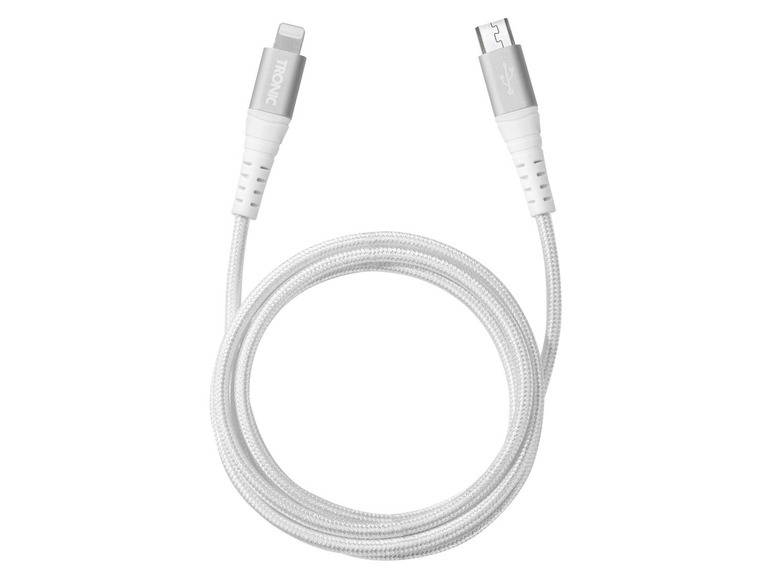 Pełny ekran: TRONIC Kabel do ładowania i przesyłu danych do Apple, powłoka tekstylna, 1 m - zdjęcie 2