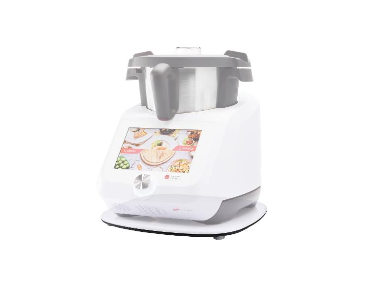 Biały robot kuchenny Monsieur Cuisine Smart z ekranem dotykowym.