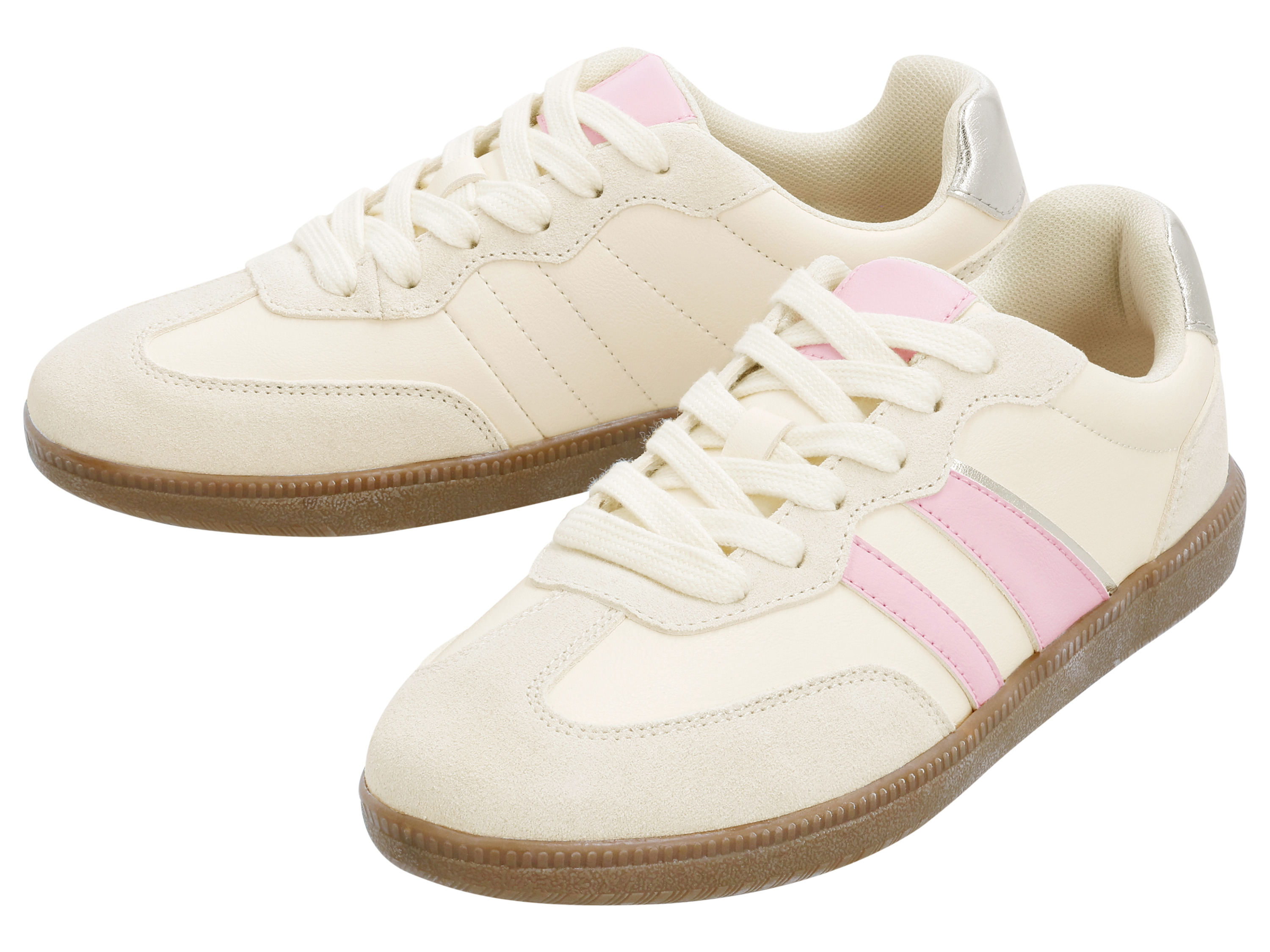 esmara® Buty sneakersy damskie (Biały/różowy, 37)