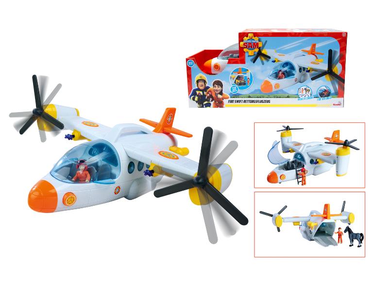 Samolot ratunkowy Fire Swift firmy Simba Fireman Sam z figurkami i akcesoriami.