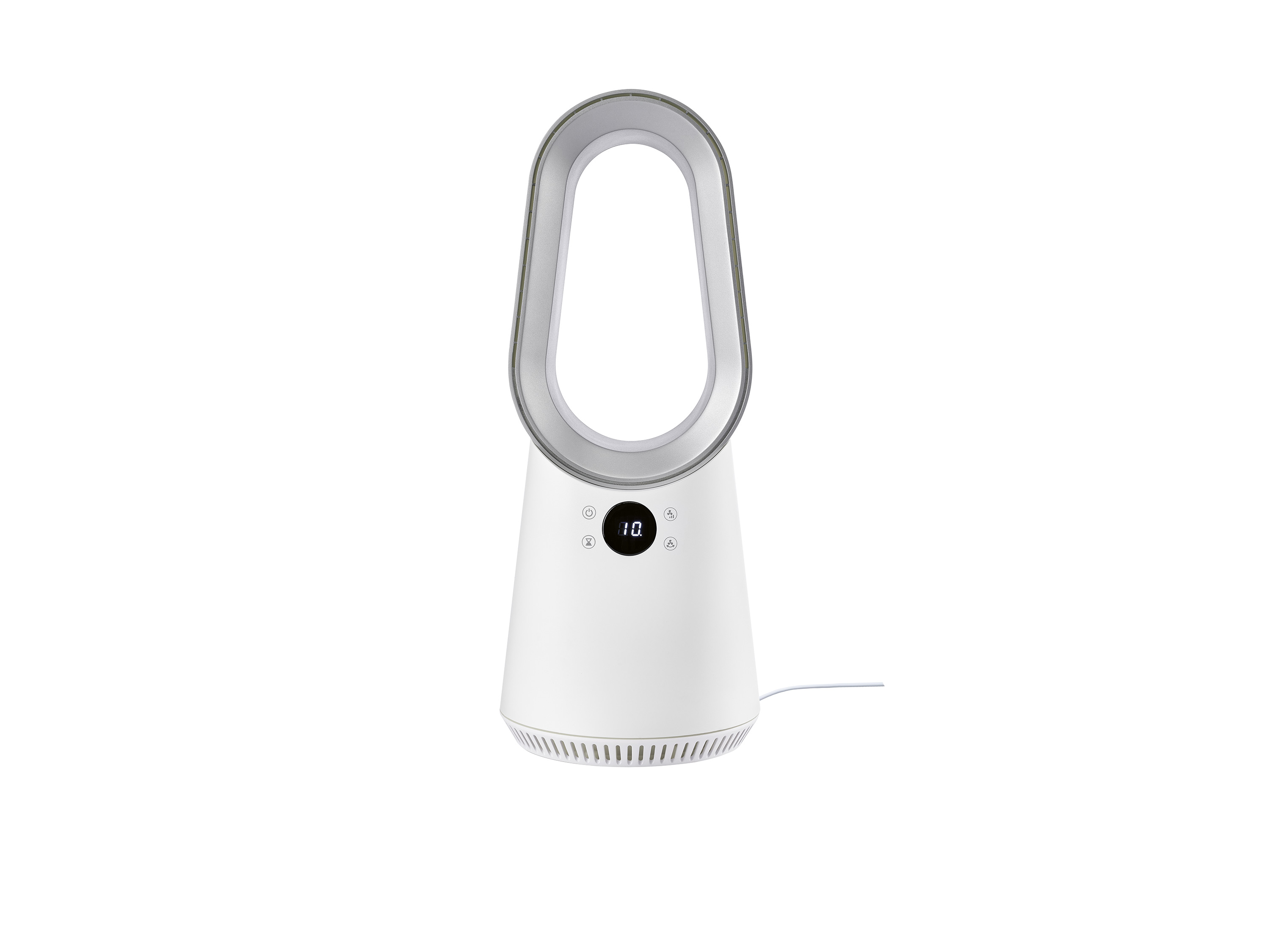 SILVERCREST® Miniwentylator, bezwirnikowy, z wyświetlaczem LED (Biały)