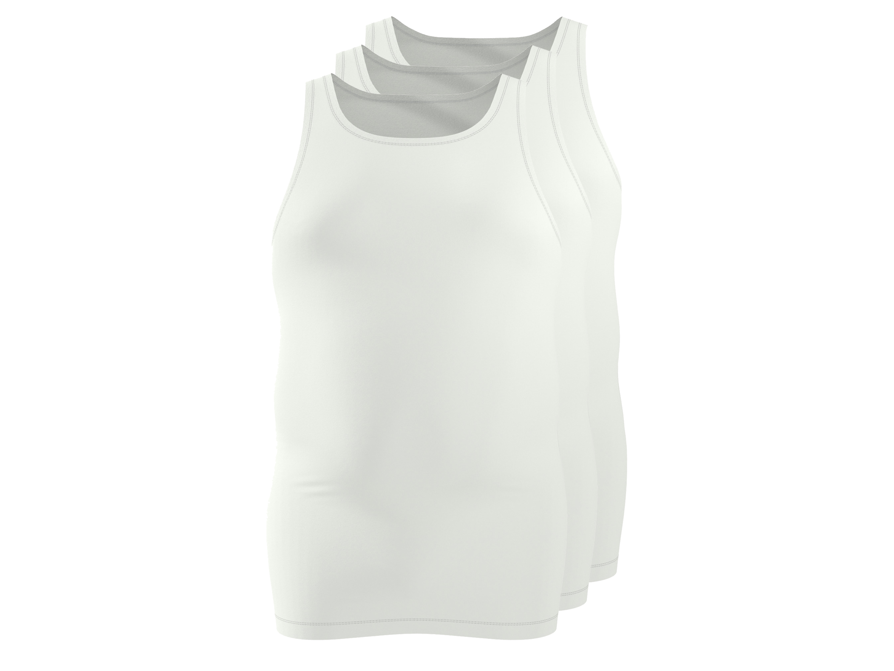 esmara Men Podkoszulki prążkowane męskie z bawełny, 3 sztuki