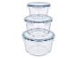 SILVERCREST® Zestaw szklanych pojemników do przechowywania żywności (okrągły zestaw 3)