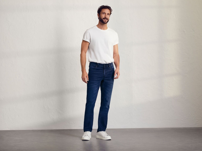 Jeansy męskie z bawełną, Straight Fit