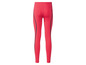 Czerwone legginsy z czarnymi wstawkami.