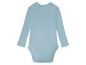 Jasnoniebieski body dla niemowląt z długimi rękawami.